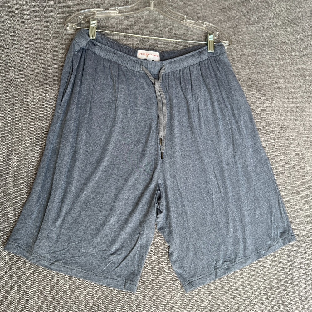 Derek Rose Lounge Shorts Mens L Gray Pleated Relaxed Fit Sleepwear Drawstring